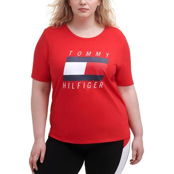 Tommy Hilfiger | Tommy Hilfiger Sport Womens Plus Logo Knit T-Shirt商品图片,4折起, 独家减免邮费
