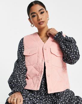 product & Other Stories cord quilted vest in pink image