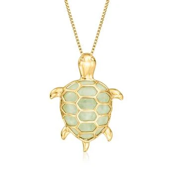 Ross-Simons | Jade Turtle Pendant Necklace in 18kt Gold Over Sterling,商家Premium Outlets,价格¥708