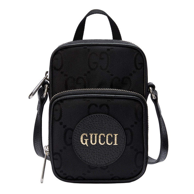 Gucci | 【现货】古驰 Off the Grid 黑色GG细节尼龙搭配黑色皮革迷你单肩斜挎包 商品图片,8折, 限时价, 包邮包税, 限时价