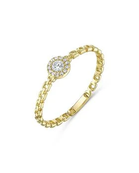 Moon & Meadow | 14K Yellow Gold Eden Diamond Halo Chain Link Ring,商家Bloomingdale's,价格¥3368
