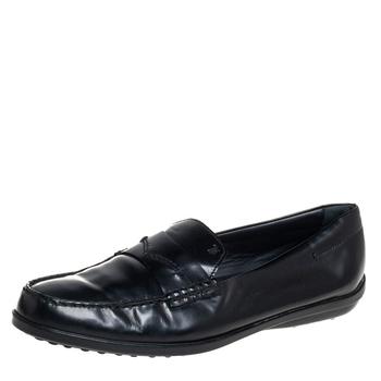 [二手商品] Tod's | Tod's Black Leather Penny Slip On Loafers Size 38.5商品图片,6.8折
