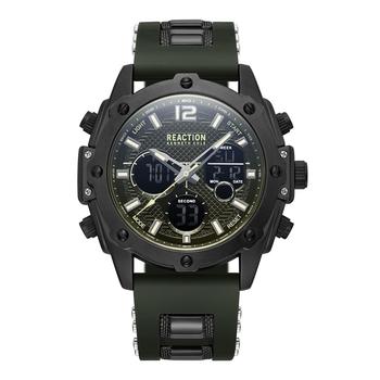 Kenneth Cole | Men's Ana-digi Green Silicon Strap Watch, 43.5mm商品图片,