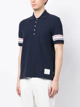 Thom Browne | THOM BRWONE MEN SHORT SLEEVE POLO IN TEXTURED COTTON W/ ENG RWB STRIPE商品图片,5折