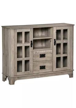 商品Sideboard Storage Cabinet Kitchen Cupboard Buffet Server with Glass Doors 2 Drawers and Adjustable Shelves for Living Room Grey图片