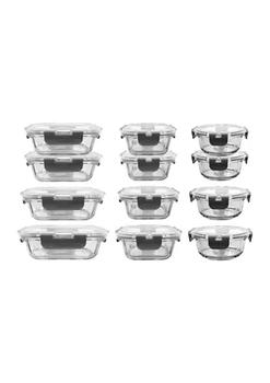 商品NutriChef | 24-Piece Stackable Borosilicate Glass Food Storage Containers Set (Gray),商家Belk,价格¥891图片