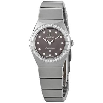 欧米茄星座怎么选, Omega | Constellation Manhattan Quartz Diamond Grey Dial Ladies Watch 131.15.25.60.56.001商品图片 7折