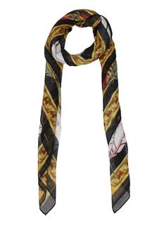 范思哲围巾, Versace | Foulard Modal Black Grey商品图片 3.6折