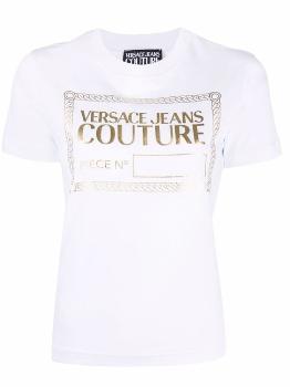 Versace | VERSACE JEANS 女士白色棉质圆领T恤 72HAHT17-CJ00O-G03商品图片,满$100享9.5折, 满折