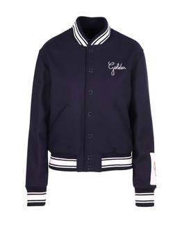 Golden Goose | Golden Goose Deluxe Brand Logo Embroidered Striped Baseball Jacket商品图片,7折起