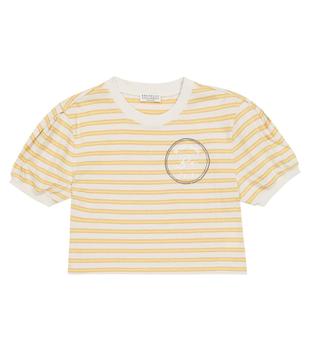 Brunello Cucinelli | Embellished striped jersey T-shirt商品图片,