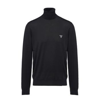 Prada | 【预售3-7天】PRADA/普拉达 21年秋冬 男士黑色精纺羊毛高领毛衣UMR502_1ZLE_F0002_S_212商品图片,7.9折, 包邮包税
