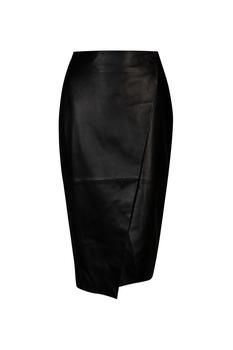 推荐Thyra asymmetric wrap leather skirt商品