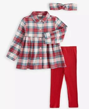 First Impressions | Baby Girls Headband, Flannel Tunic & Leggings, 3 Piece Set, Created for Macy's,商家Macy's,价格¥227