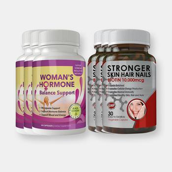 商品Totally Products | Biotin 10,000mcg and Woman's Hormone Support Combo Pack,商家Verishop,价格¥436图片
