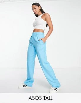 ASOS | ASOS DESIGN Tall everyday slouch boy trousers in pop turquoise 6.1折, 独家减免邮费
