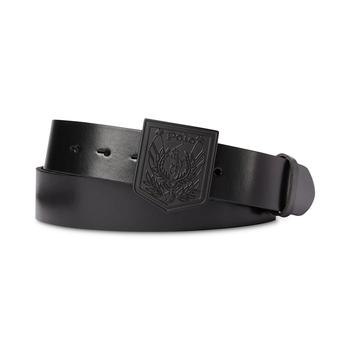 Ralph Lauren | Men's Shield-Buckle Leather Belt商品图片,额外7折, 额外七折