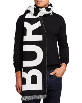 burberry围巾, Burberry | Men's Logo Wool Football Scarf商品图片 