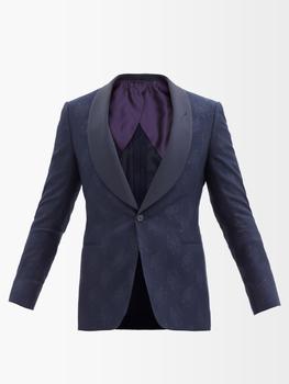 Ralph Lauren | Diamond-jacquard single-breasted wool-blend blazer商品图片,3.5折