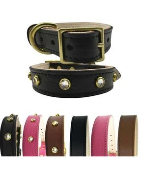 Bonne et Filou | Crystal-Studded Plain Leather Dog Collar,商家Bloomingdale's,价格¥524