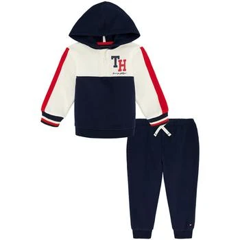 Tommy Hilfiger | Baby Boys Color Block Quarter-Zip Hoodie Sweatsuit, 2 Piece Set,商家Macy's,价格¥250