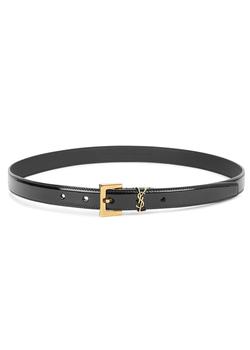 ysl皮带推荐, Yves Saint Laurent | Black logo patent leather belt商品图片 