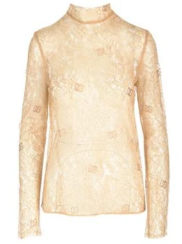Dolce & Gabbana | Dolce & Gabbana Sheer Lace Straight Hem Blouse,商家Cettire,价格¥6236