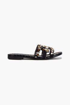 美国sam edelman拖鞋, Sam Edelman | Embellished canvas slides商品图片 5.4折