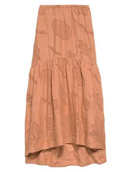 FRAME | Eyelet Linen Maxi Skirt商品图片,2.4折