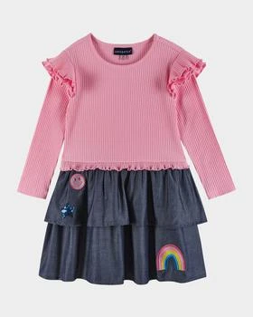 Andy & Evan | Girl's Rib Knit Tiered Skirt Combo Dress, Size 2T-6X,商家Neiman Marcus,价格¥479