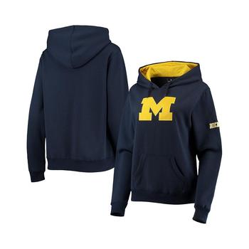 推荐Women's Navy Michigan Wolverines Big Logo Pullover Sweatshirt商品