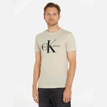 推荐Calvin Klein Jeans Men's Seasonal Monologo T-Shirt - Eggshell商品