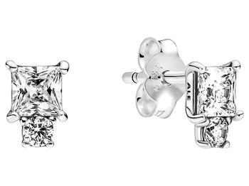 潘多拉耳钉, PANDORA | Sparkling Round & Square Earrings商品图片 