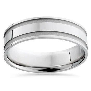 Pompeii3 | Mens White Gold 6mm Polished Wedding Band Size Selectable,商家Premium Outlets,价格¥3228