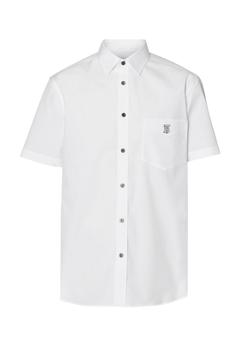 推荐Short-sleeve monogram motif stretch cotton shirt商品