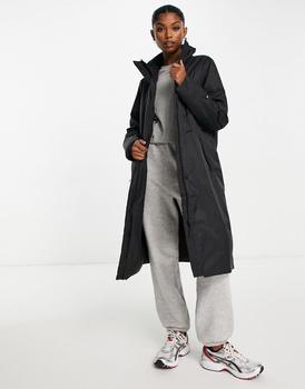 RAINS | Rains long padded nylon coat in black商品图片,