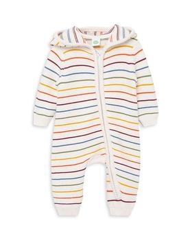 Little Me | Unisex Hooded Striped Cotton Sweater Coverall - Baby商品图片,
