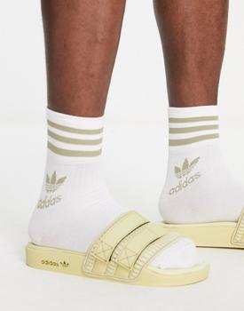 阿迪达斯拖鞋经典款, Adidas | adidas Originals Adilette 2.0 Retro sliders in sandy beige商品图片 