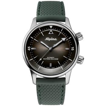Alpina | Men's Swiss Automatic Seastrong Diver Green Rubber Strap Watch 42mm商品图片,