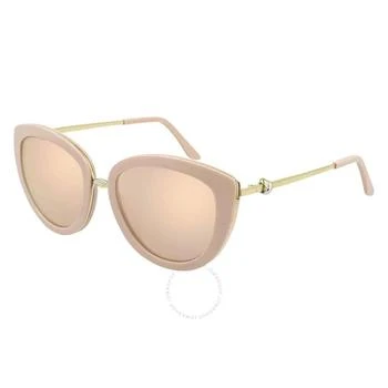 Cartier | Brown Rose Gold Mirror Cat Eye Ladies Sunglasses CT0247S 004 54 7.5折, 满$200减$10, 满减