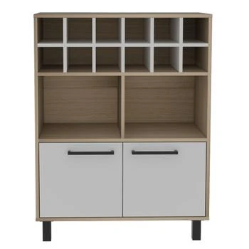 FM Furniture | Kaia Bar Cabinet, Twelve Wine Cubbies, Double Door Cabinet,商家Verishop,价格¥923