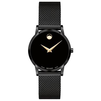 Movado | Women's Swiss Museum Classic Black PVD Steel Mesh Bracelet Watch 28mm商品图片,