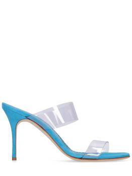 Manolo Blahnik直邮, Manolo Blahnik | 90mm Scolto Pvc Mules商品图片 额外8.5折, 额外八五折