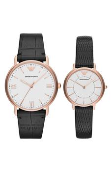 Emporio Armani | His & Hers Quartz Leather Strap Watch Set商品图片,5.9折