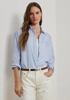 Ralph Lauren | 女士 超大花卉徽标亚麻衬衫,商家Belk,价格¥581