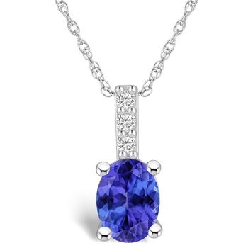 商品Macy's | Tanzanite (1-1/4 Ct. t.w.) and Diamond Accent Pendant Necklace,商家Macy's,价格¥10769图片