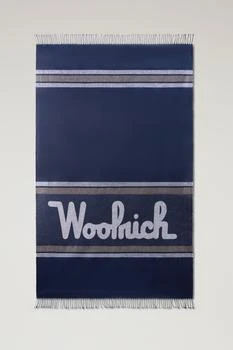 Blanket in a Cotton-Linen Blend with Jacquard Logo