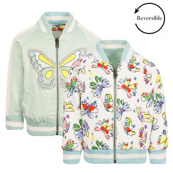 推荐Butterfly print reversible jacket in mint green商品