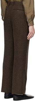 AURALEE Brown Lama Shetland Wool Tweed Trousers - Pants - BeyondStyle