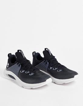 推荐Under Armour HOVR Apex 3 trainers in black and white商品